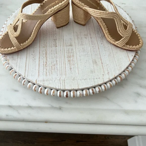 Le Mogador Women's Beige Woven Sandals - Picture 4 of 6